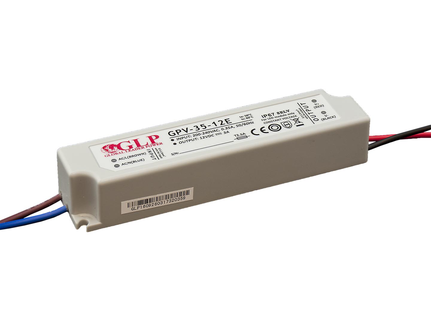 Wereldleider Power GPV-35-24E Constante spanning LED Voeding - 24 Volt - 1,5 Ampère - 36 Watt