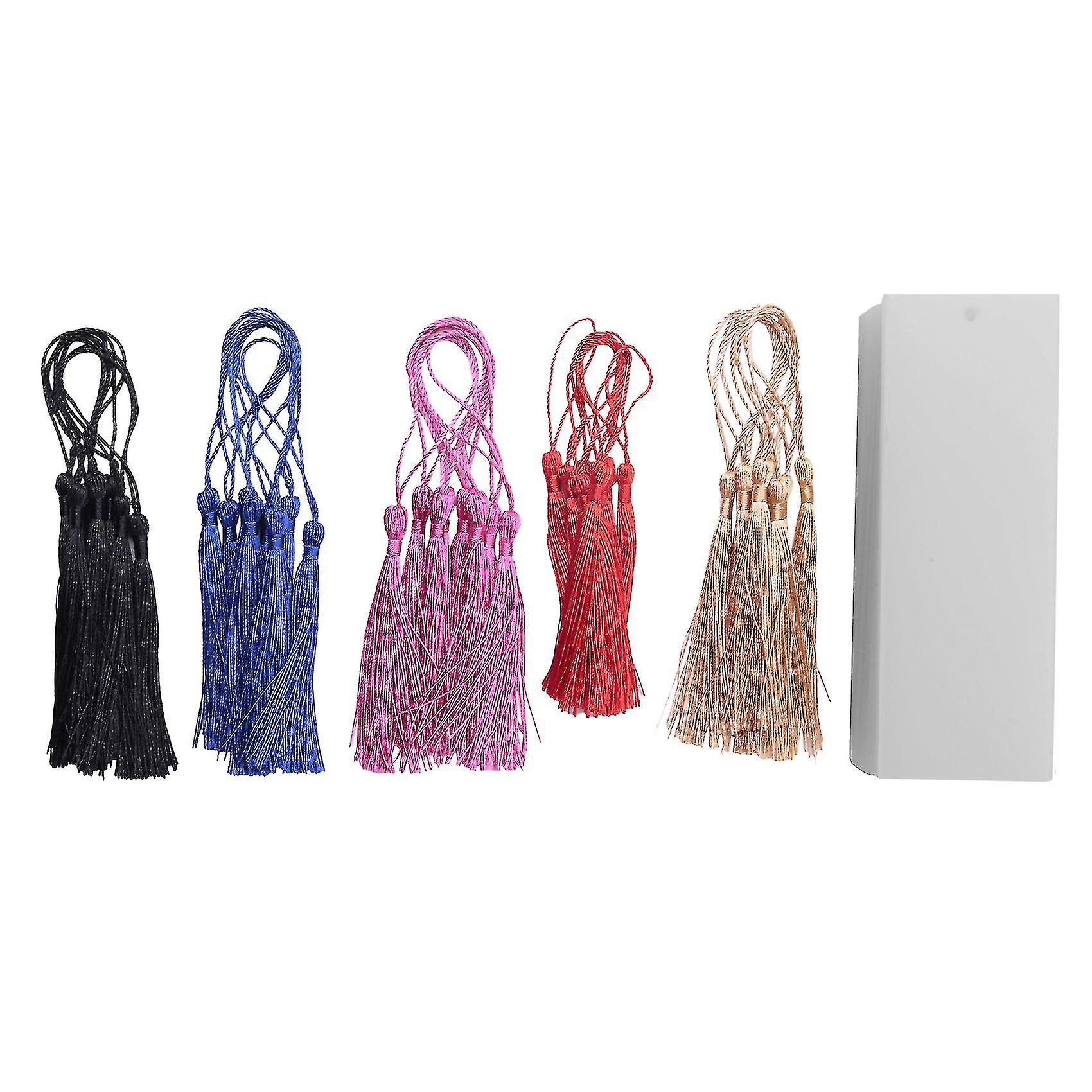 40 Pcs Acrylic Bookmark Clear Diy Unfinished Mini Book Markers With Colorful Tassels For Diy Craft(Random color)