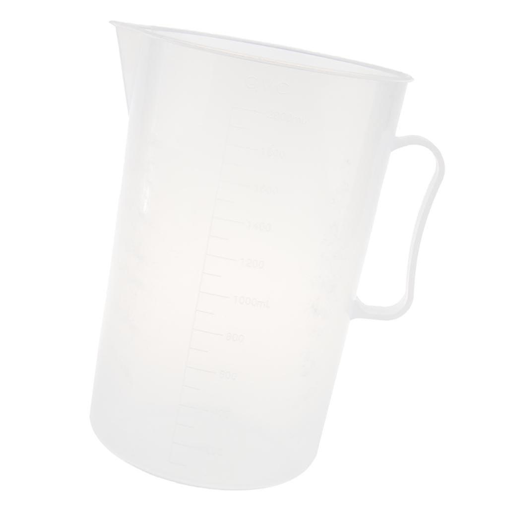 2000ml Plastic Measuring Cup w/ Handle Graduated Beaker Laboratory Equipment