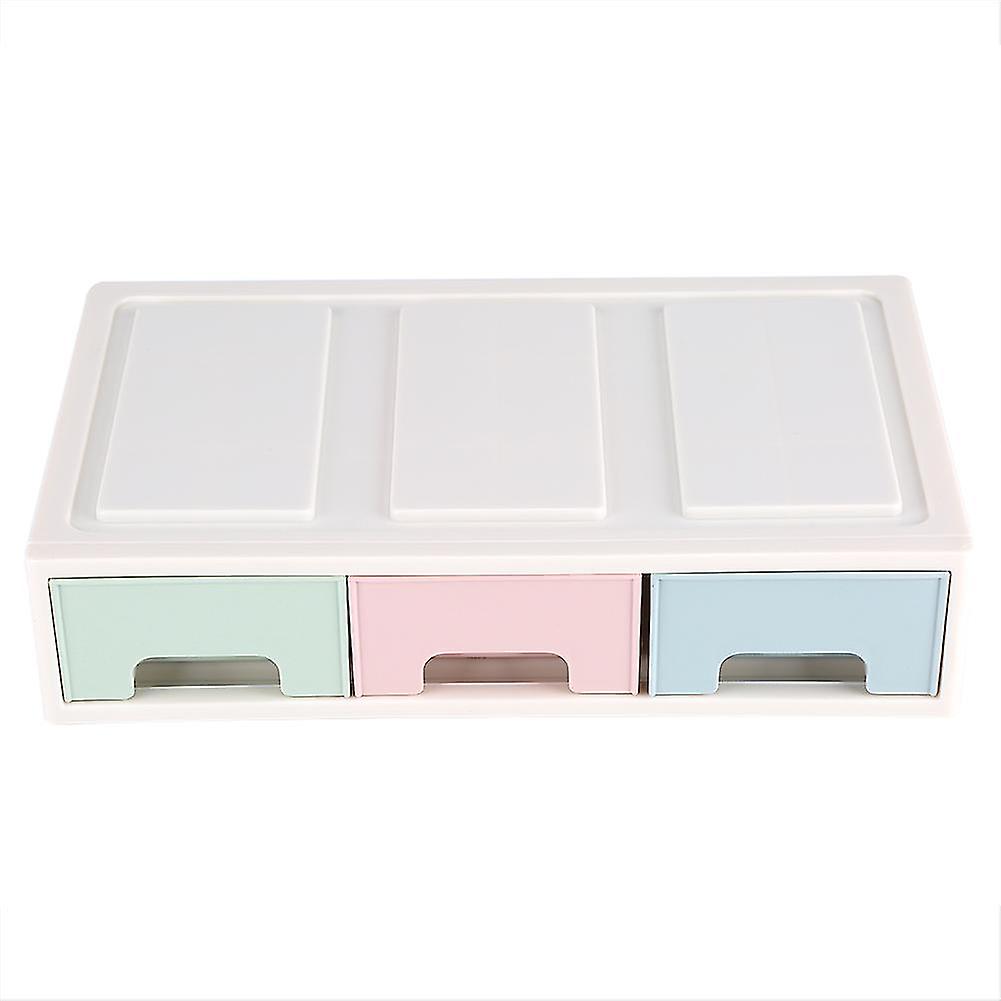 Colorful Desktop Storage Box with Drawers Jewelry Holder Cabinets Decor C #