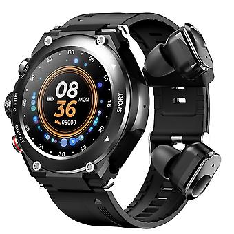 Smartwatch mit kabellosen Ohrhörern 2 in 1 Aktivitätsarmband BT Kopfhörer MP3 Musik Anruf Fitness Tra