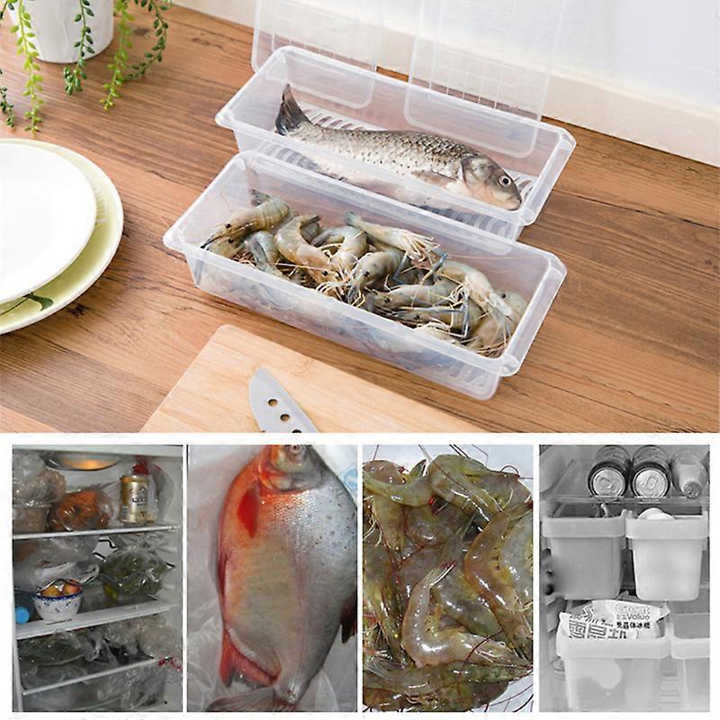 Food Storage Container PP Transparent Multifunctional Stackable Refrigerator Preservation Accessories with Draining Board Large 