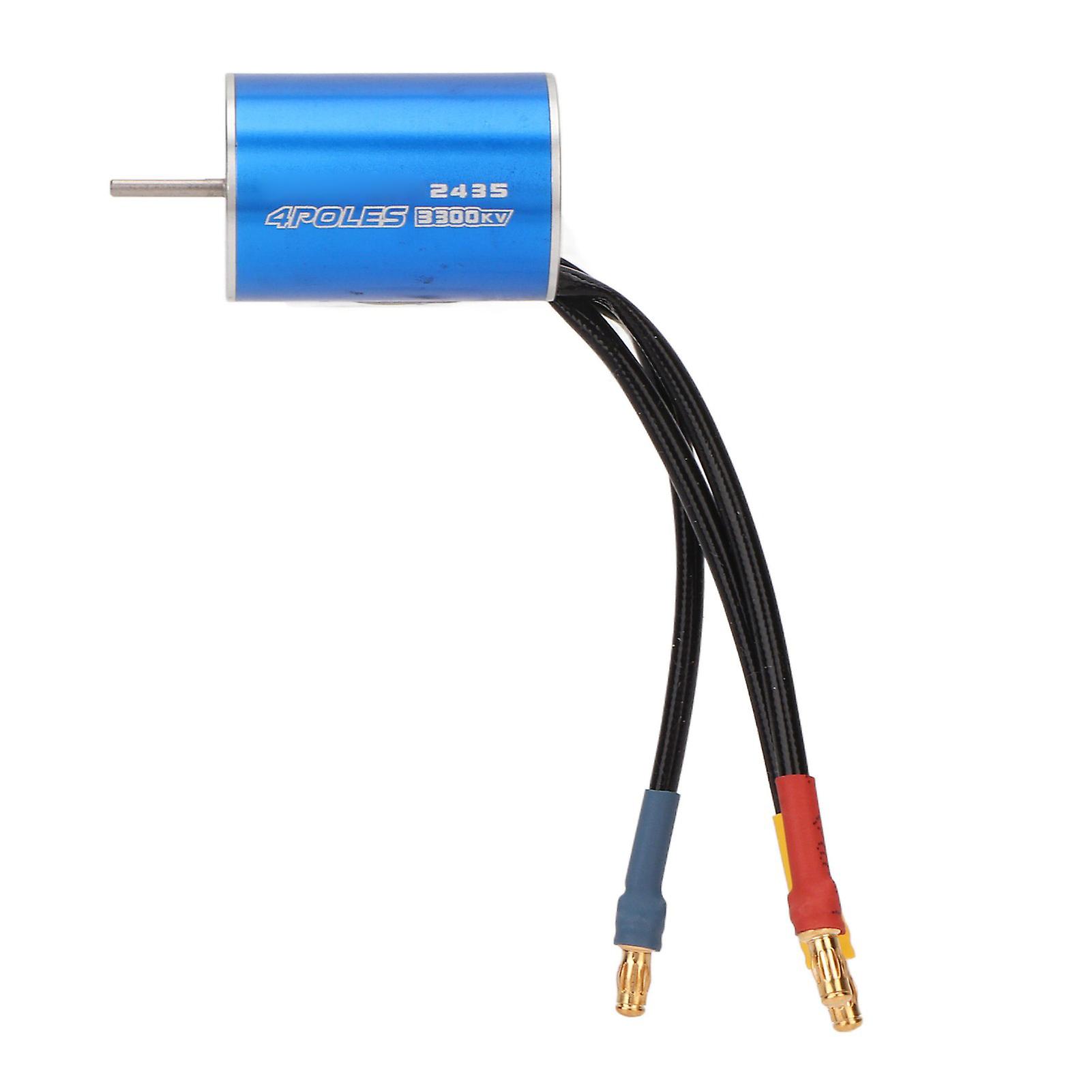 Brushless Motor 2435 3300KV Waterproof Red Aluminum Alloy CNC Machining RC Parts for 1/18 for 1/16 Remote Control Car