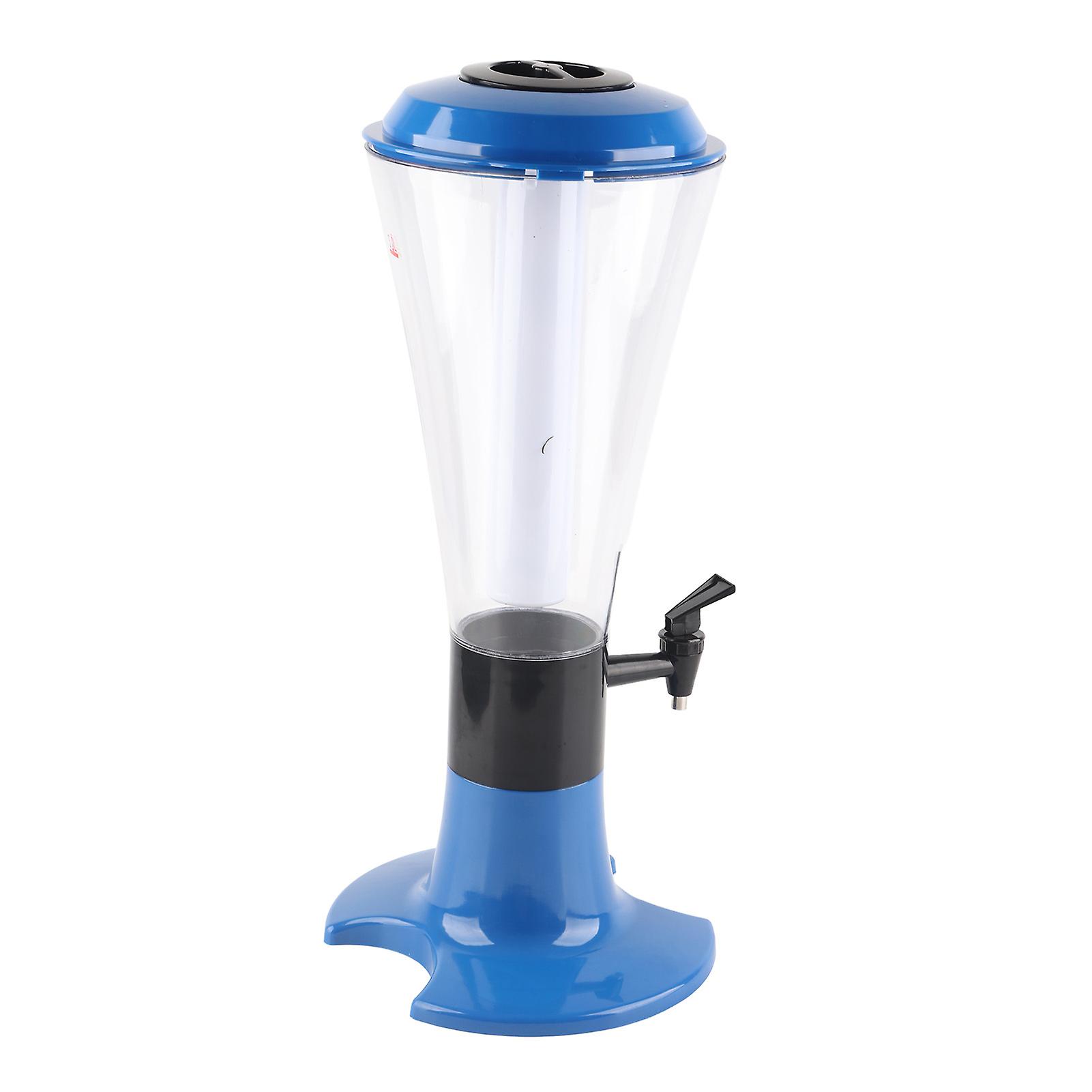 3L Beer Tower Dispenser Multipurpose Luminous Tabletop Wine Beer Tower Dispenser with Tap for Home Bar KTV Blue