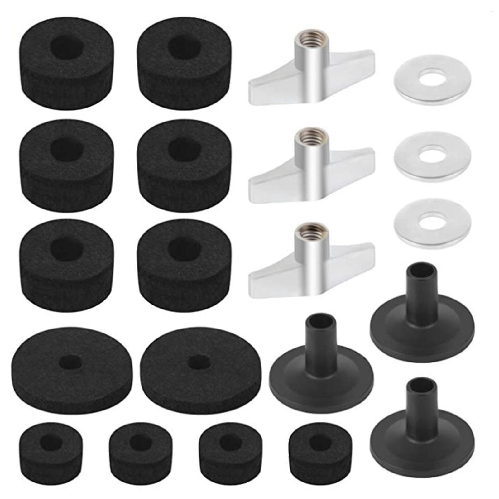 Kit de 21 feutres pour batterie, support de cymbale, accessoires de remplacement antidérapants, ensemble complet