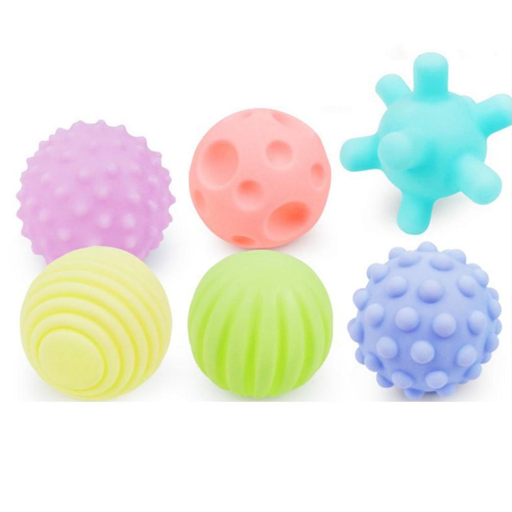 Set of 6 textured multi-touch tactile balls for babies