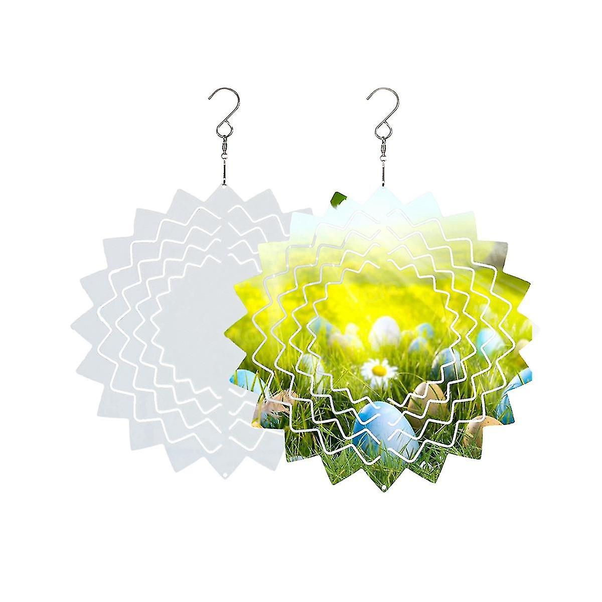 6pack 10 Inch Sublimation Wind Spinner Blanks,3d Hanging Wind Spinners Double Sided Wind Powered Fo