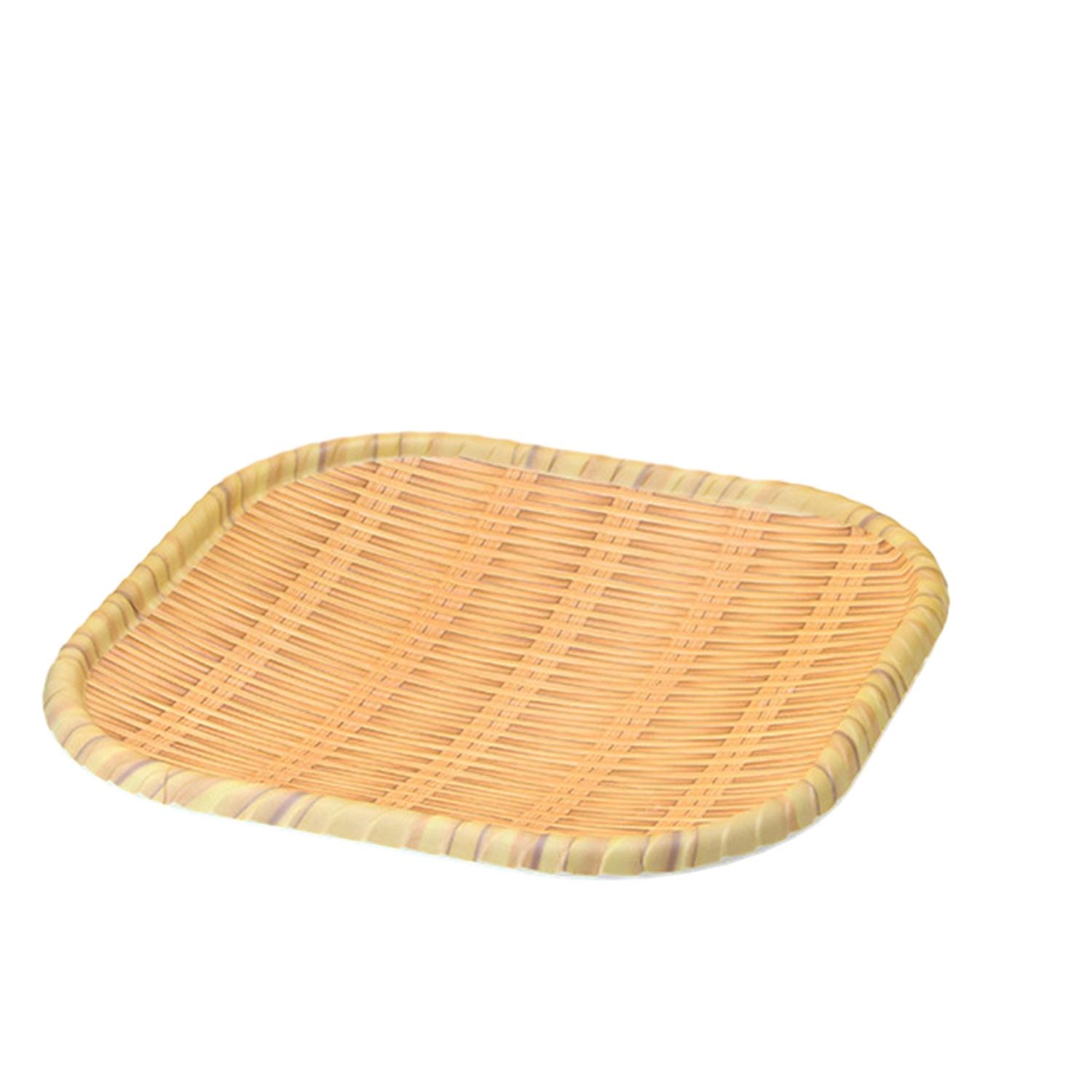 Imitation Bamboo Plate Round Smooth Edges Easy to Clean High Temperature Resistant Plate Hand Woven