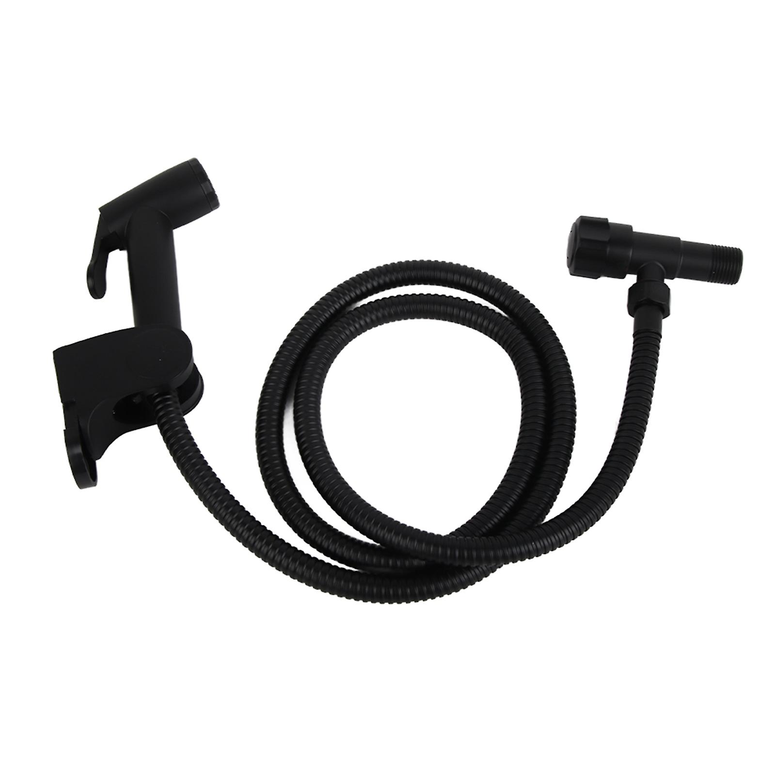 Ensemble de douchette à main pour bidet de toilette en acier inoxydable noir G1/2, accessoire de salle de bain