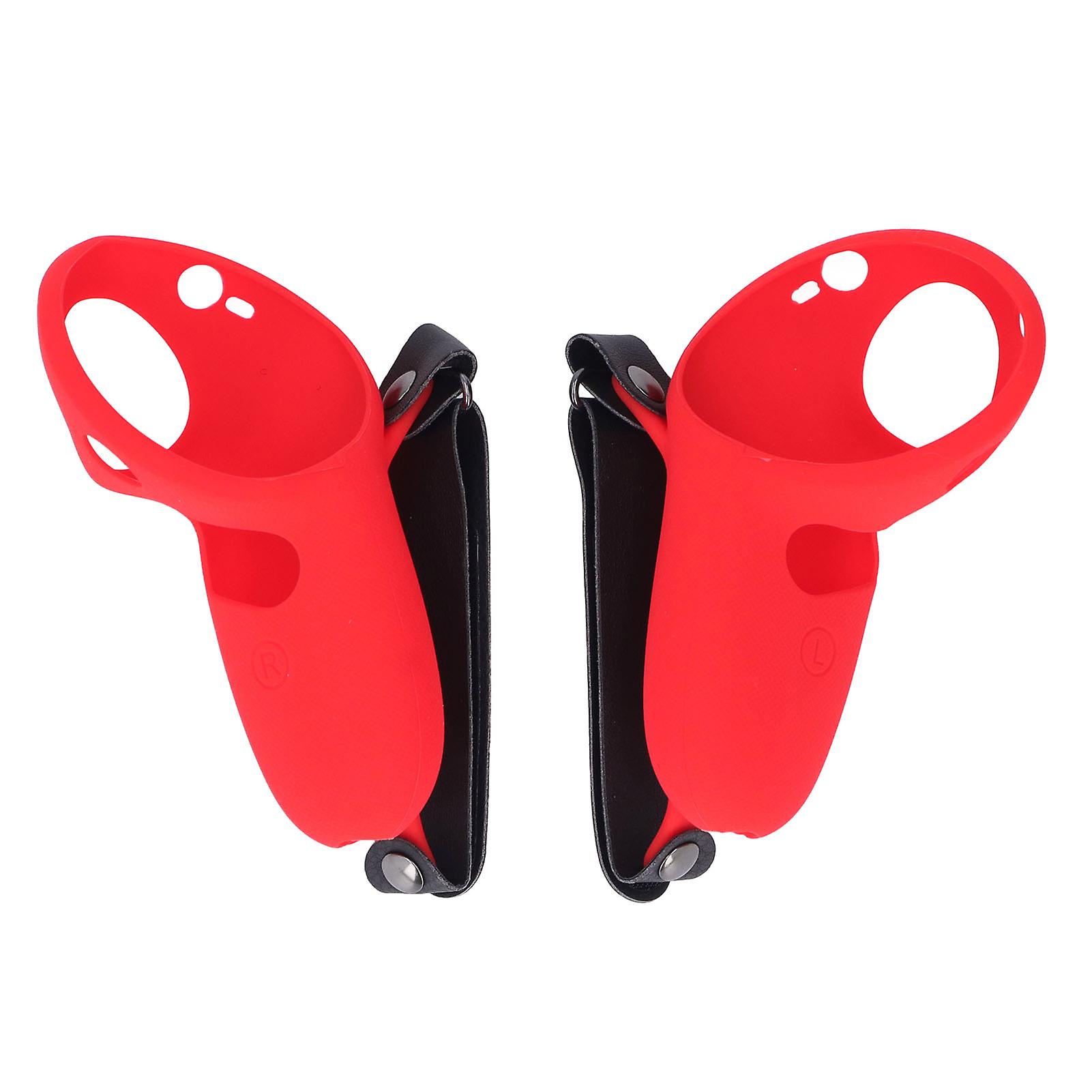 2pcs Touch Controller Grip Cover Silicone Grip Cover Protector with Knuckle Straps for Meta Quest Pro