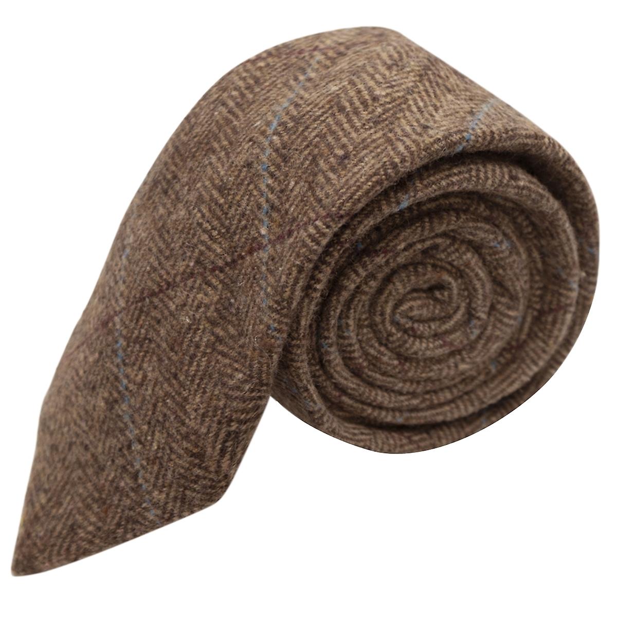 Pojkar Herringbone Brun Tweed Slips