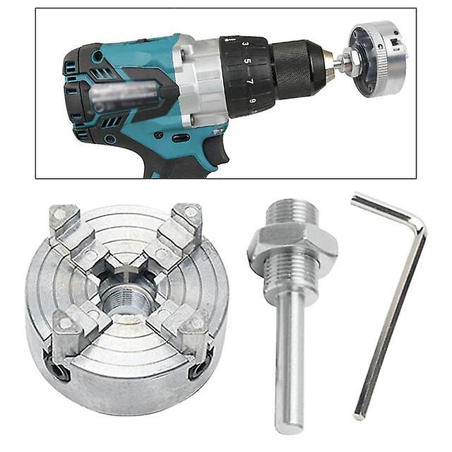 Zinc Alloy Jaw Lathe Chuck W/m12*1 Connecting Rod Drilling Tool Solid Hard Jaws Wrench Woodworking Lathe Grinding Machines 48 Mm