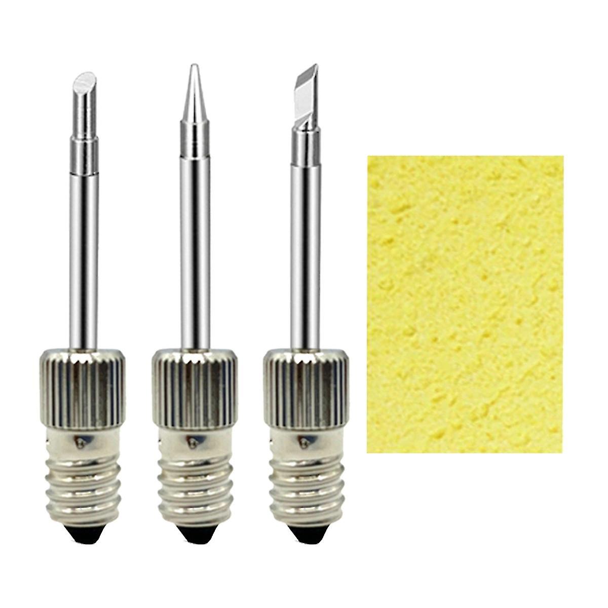 3pcs Welding Soldering Tips Threaded Soldering Head With Cleaning Sponge Soldering Tips For E10 Int