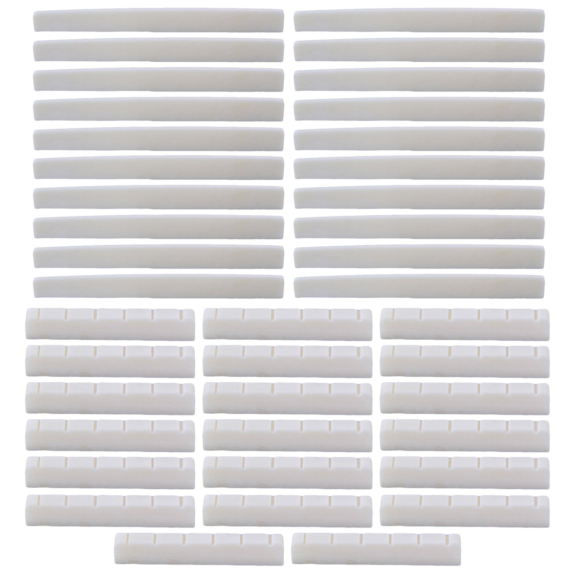 20 Sets Guitar 80mm Bone Bridge Saddle & Nut for 6 String Classic Guitar