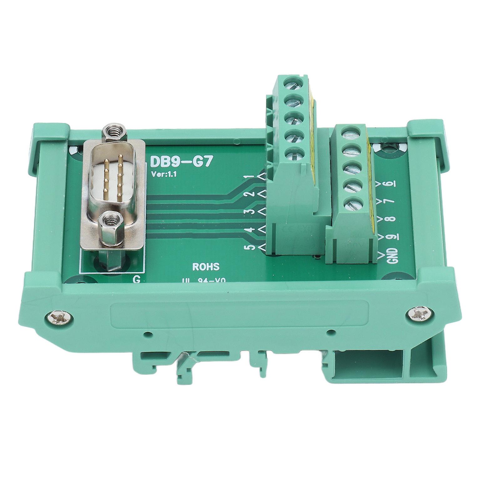 DB9 to Terminal Connector Adapter Plate PCB Board Straight Male with Case DC60V DB9-G7