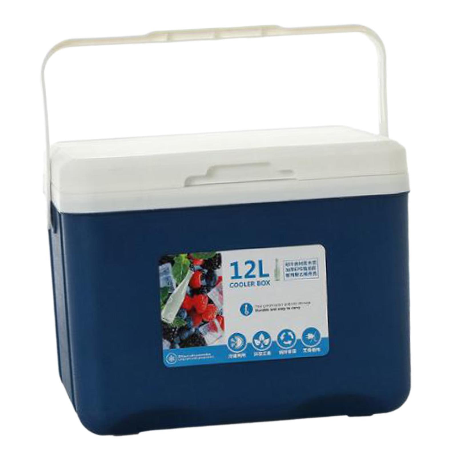 Insulated Cooler Box with Heavy Duty Handle for Barbecue Sport Drink Fishing blue
