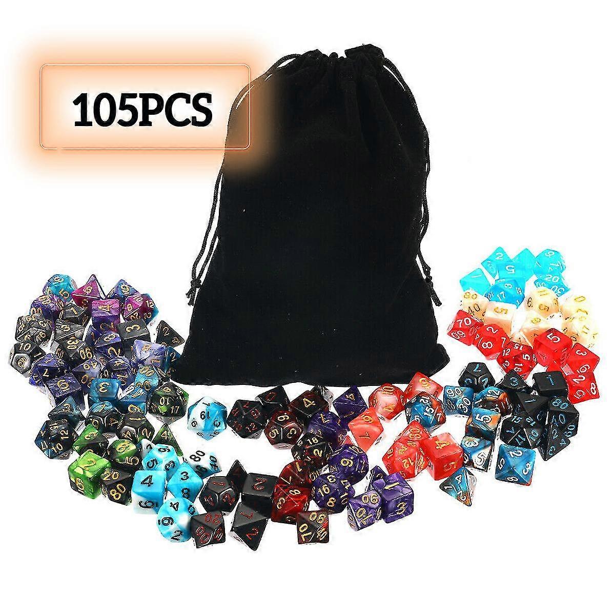 105x Polyhedral tärningar roll för Dnd Rpg Mtg Game Dragons D4-d2