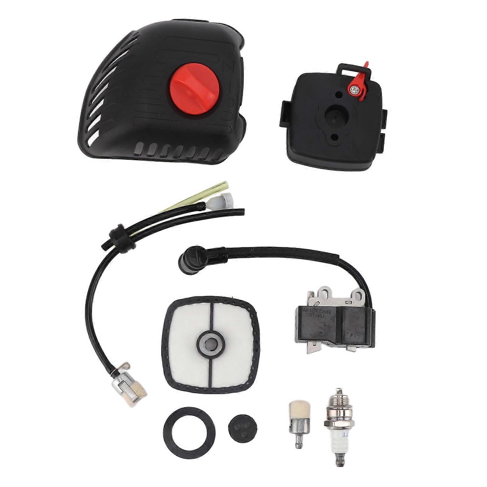 Lawn Mower Air Filter Cover Kit Aluminum Air Cleaner Cover Spark Plug Ignition Coil for A411000130 A411000131 TC210 EB212 GT225 ES210 NO.6734