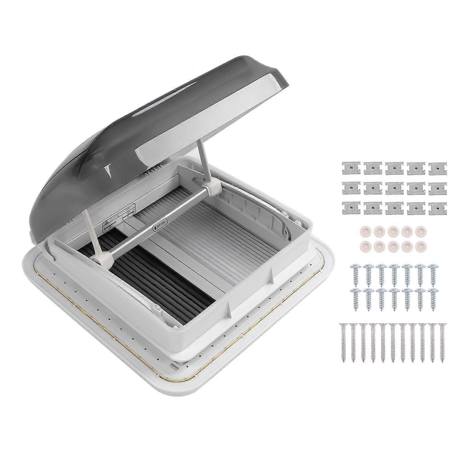 Fenêtre de toit 503x485mm Fenêtre de toit Puits de lumière avec pare-brise aveugle plissé à lumière LED 12V pour yacht de camping-car E2U411