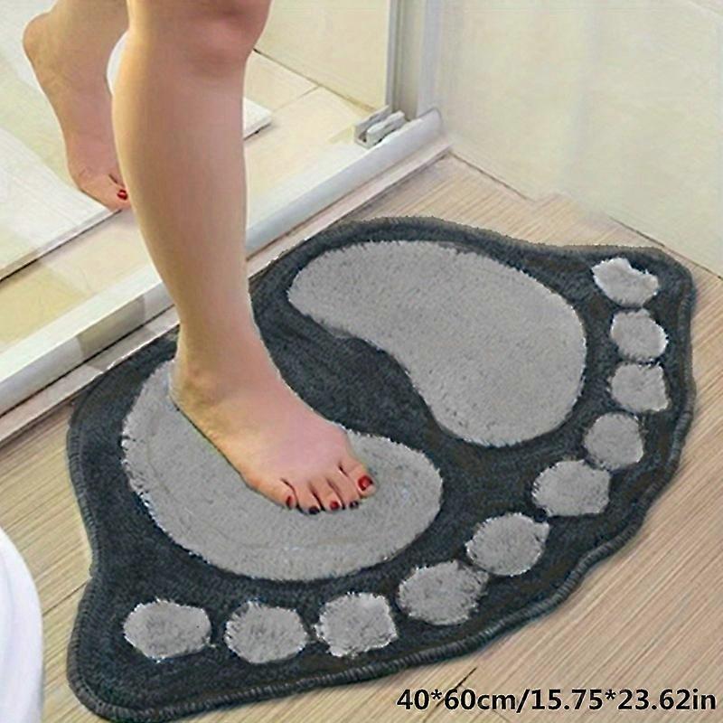 Adorable Cartoon Feet Doormat - Ultra-Soft Plush, Non-Slip & Absorbent - Machine Washable Bath Mat for Bathroom, Bedroom, Shower & Laundry - Stylish D