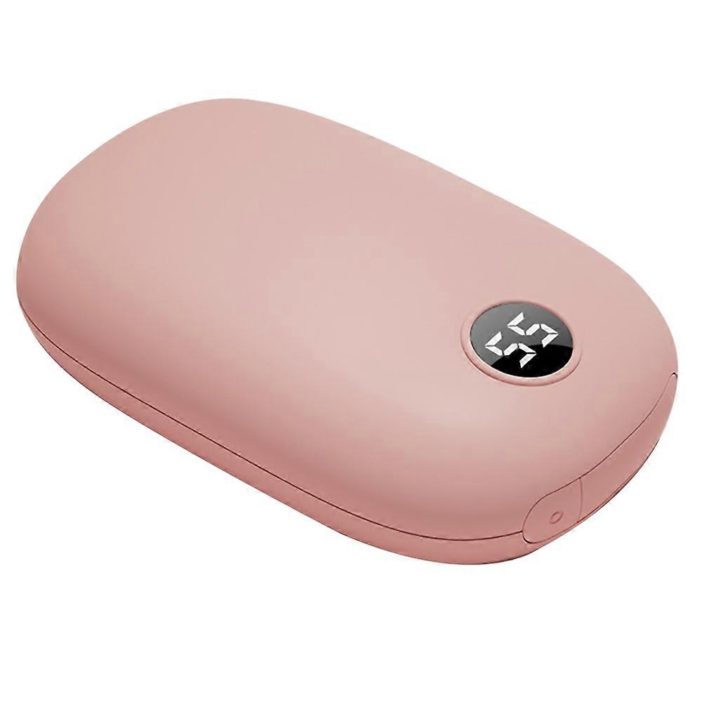 H2 2-in-1 Electric Hand Warmer with Digital Display, 6000mAh Power Bank for Winter - Pink