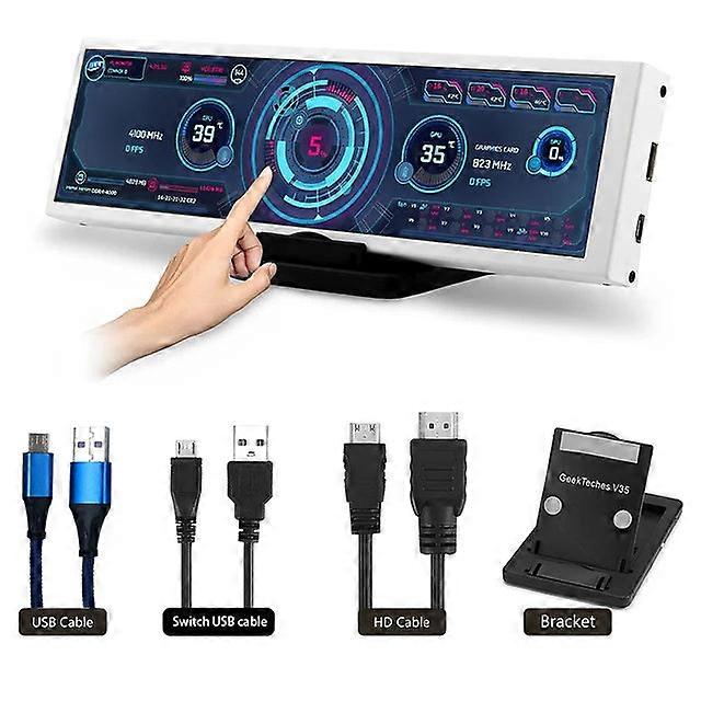 8.8 Inch Ips Usb Secondary Pc Cpu Gpu Ram Hdd Temperature Monitoring Lcd Monitor Screen 1920*480 Hd-mi Driver Board