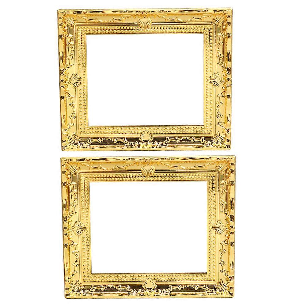 2pcs Decorative Mini Photo Frame Crafts Mini House Decors Scene Layout Adornments