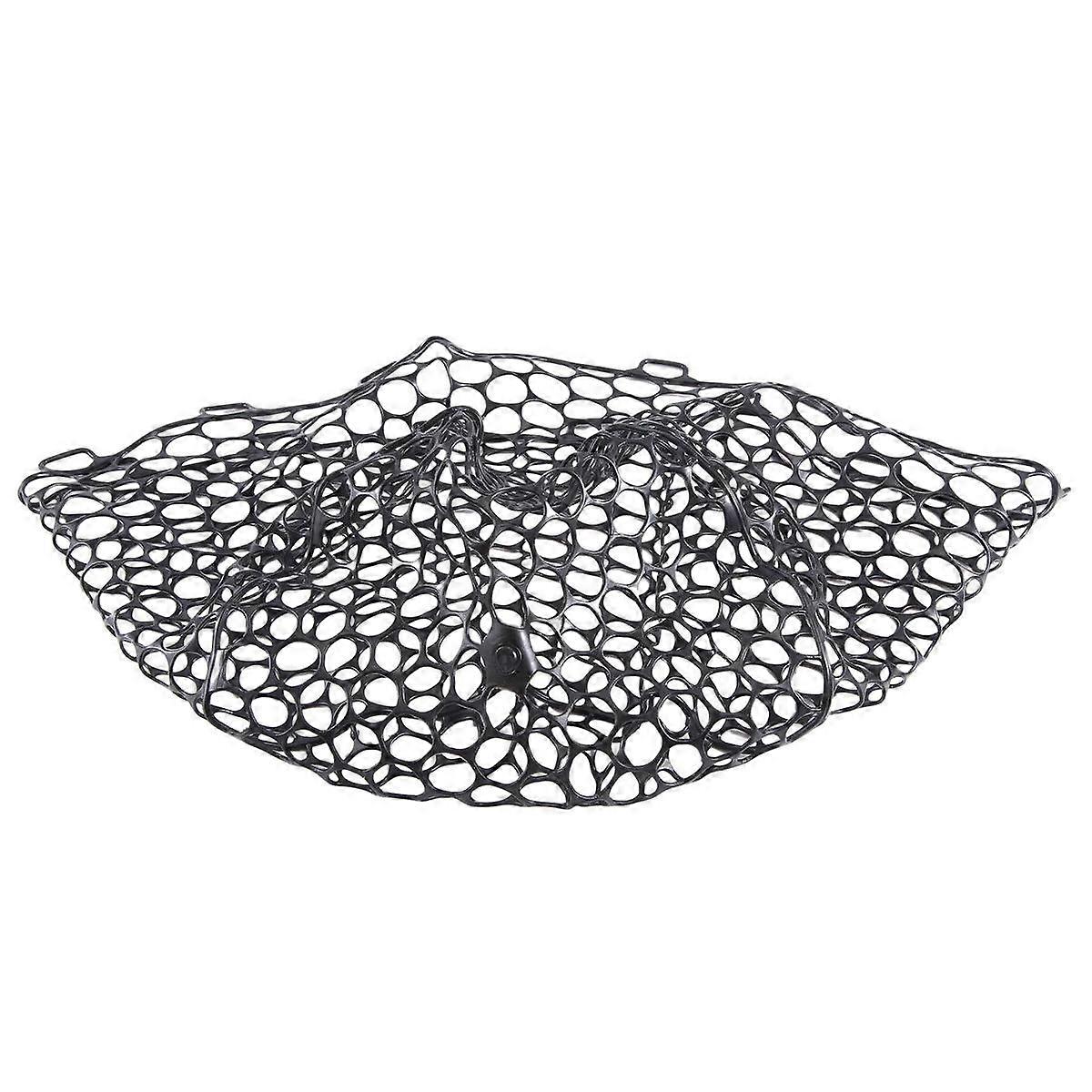 Replacement Fishing Net Wear- Rubber Mesh Fish Catch Multifunctional Dip Net Black 32cm