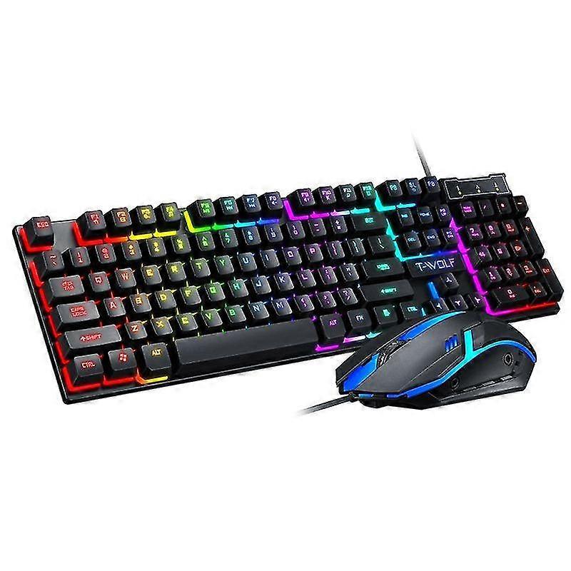 wired gaming keyboard and mouse set with colorful backlight