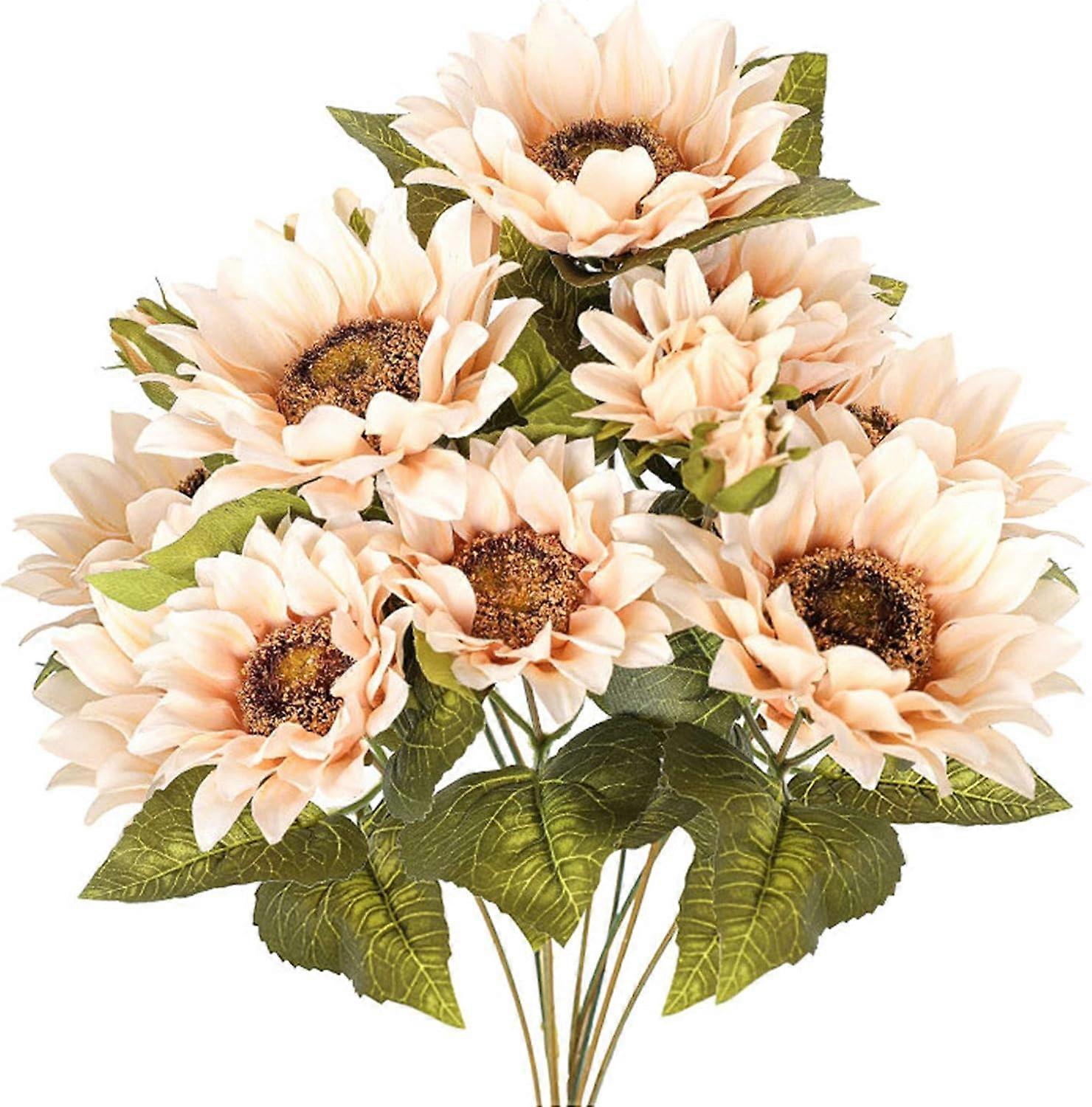 人工ひまわりブーケフェイクレトロひまわり秋の花飾り$人工ひまわりブーケホームデコレーション$油絵ひまわりシム