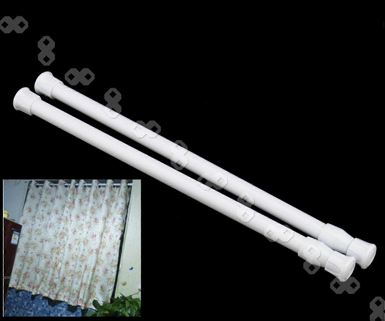 2X Pole Rail Voile Net Curtain Tension Rod Spring Loaded Stretch Rods 30-50