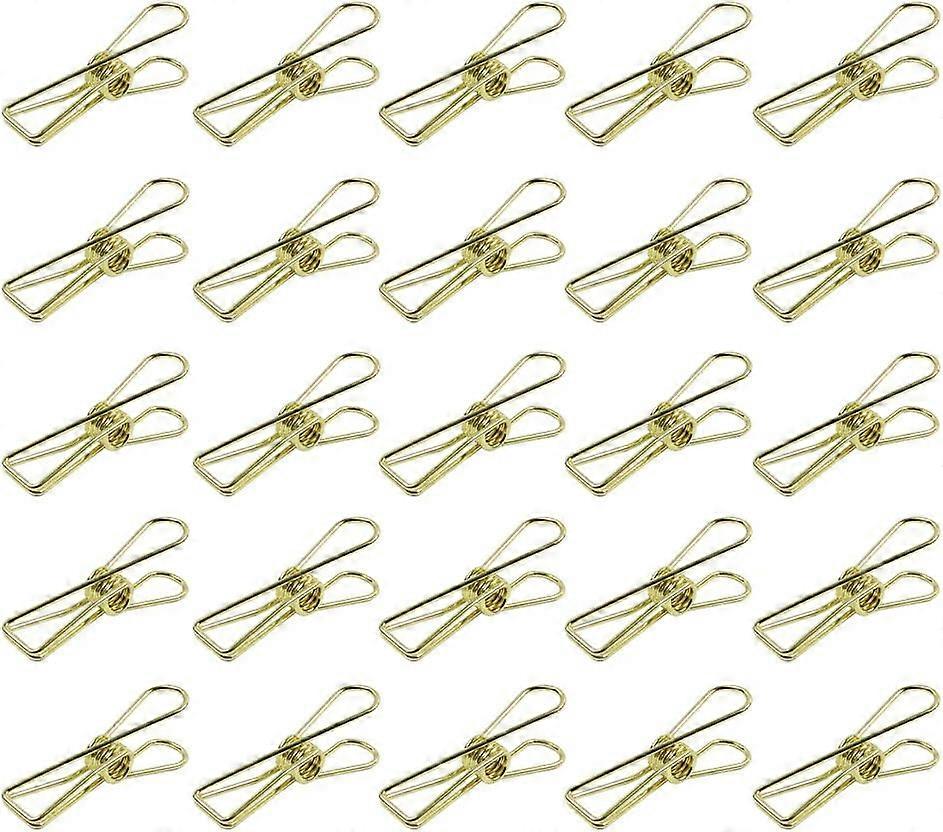 25パックゴールドスモールメタルクリップ - 多目的なユーティリティクリップ