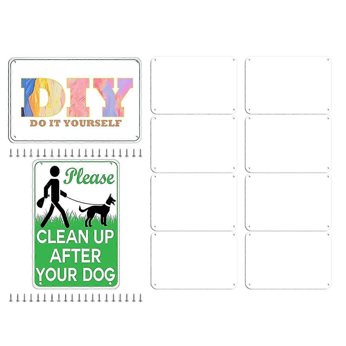 10 Pack 8inchx12inch Sublimation Metal Sign Blanks with Screws, 0.65mm Thickness Bulk Sublimation Blank Yard Signs