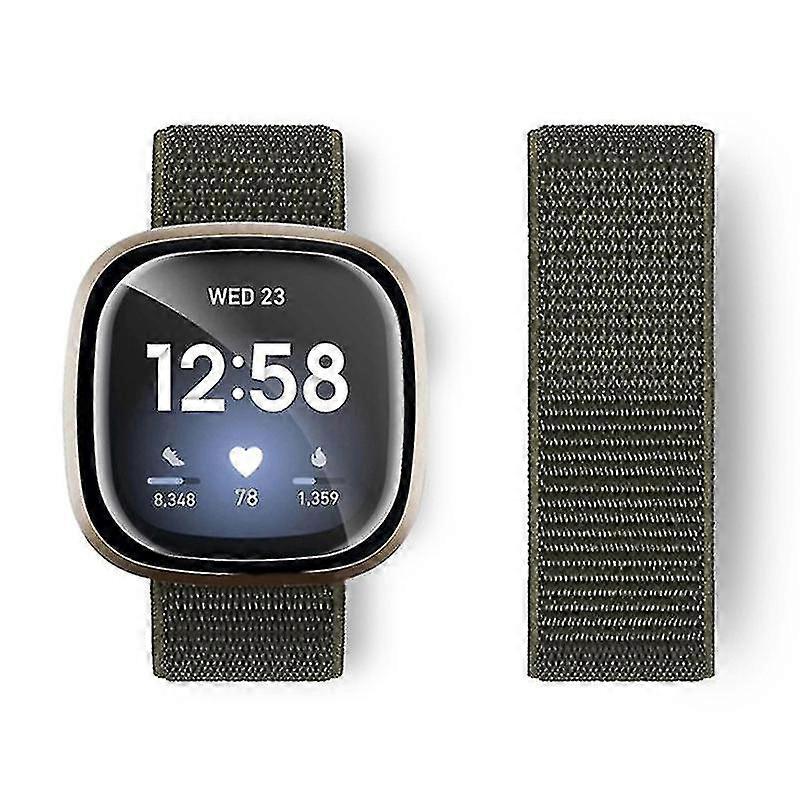 For Fitbit Versa 4/sense 2 Soft Nylon Watch Bands Sport Loop Strap Replacement Bracelet