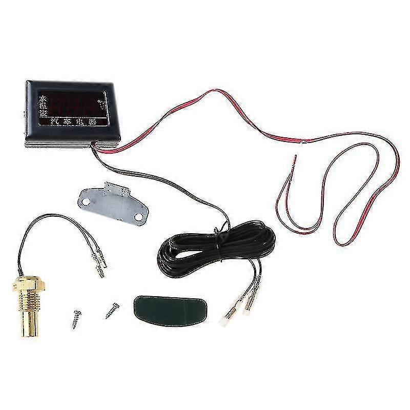 12v 24v Car Digital Water Temperature Gauges Sensor Lcd Display With Head Plug 10/12/14/16/17/21mm U