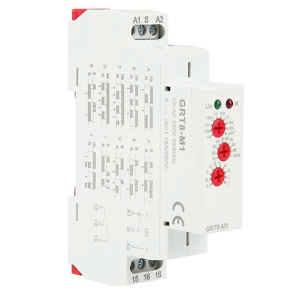 GRT8?M1 Multifunctional Delay Time Relay with 10 Functions DIN Rail Mount AC 230V