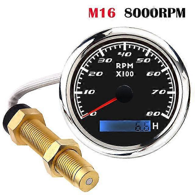 85Mm tacho gauge with tacho sensor m16/m18 for gasoline diesel engine tachometer 0-3000rpm with hourmeter red backlight marine