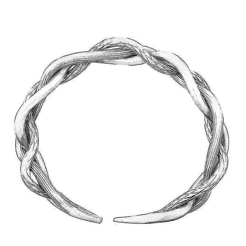 silver retro three-strand twist bracelet