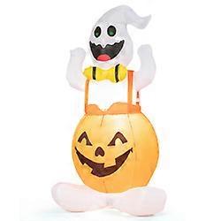 4.5' Halloween Inflatable Ghost in Pumpkin with Light
