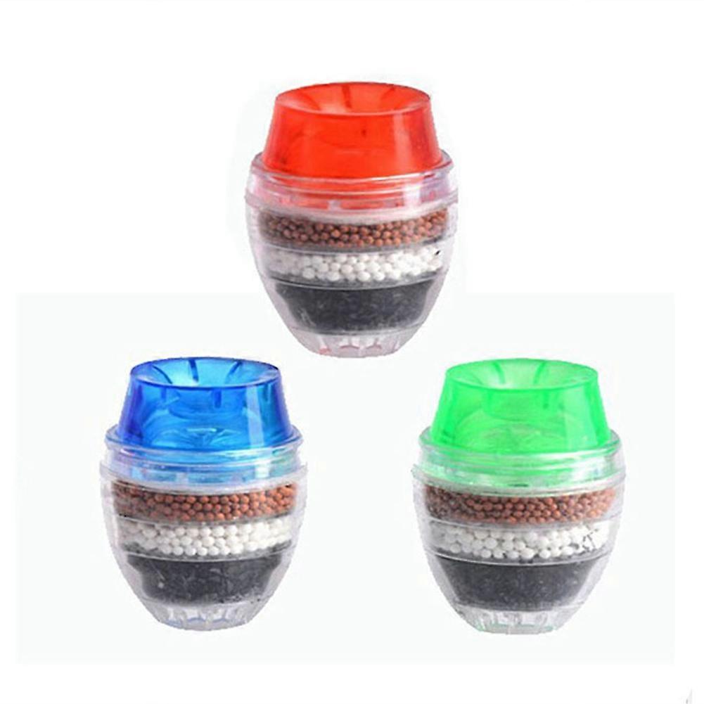3PCS Activated Carbon Faucet Filter Faucet Nozzle Water Filter Kitchen Tap 5 Layers Filter Purifier