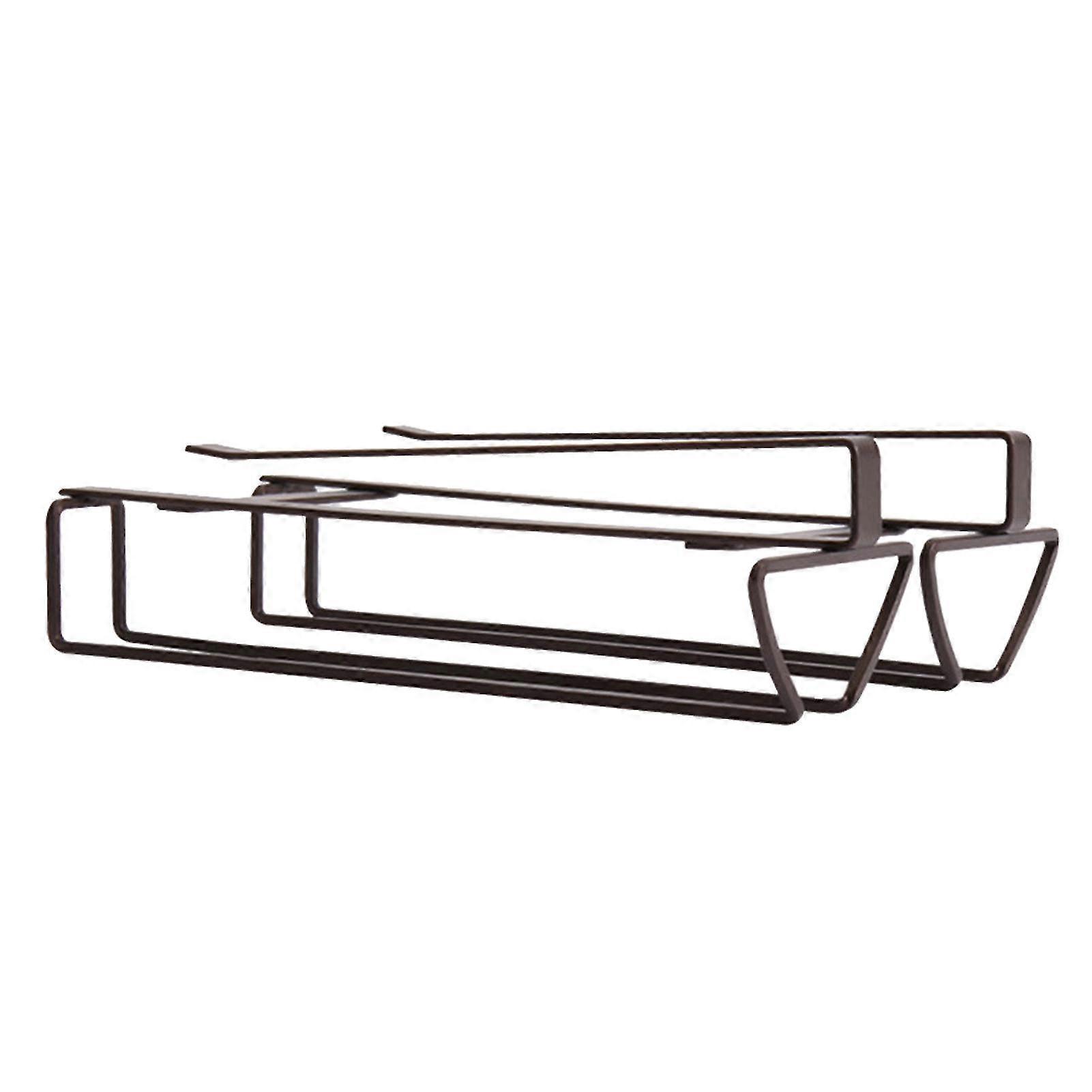 Double Rows Stemware Rack Wine Glass Holder Under Cabinet Bar Tool Storage