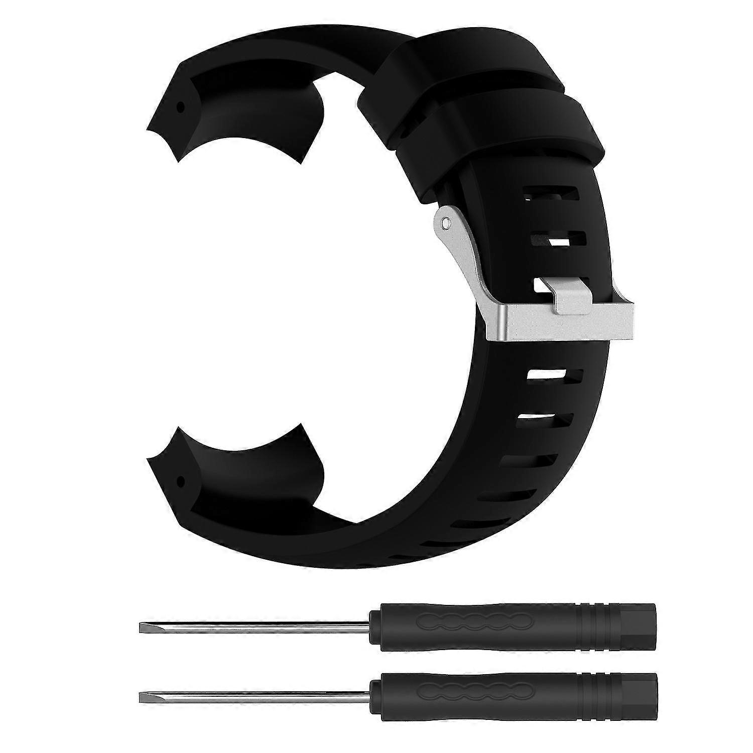 Silicone Replacement Watch Band For Suunto Core – Black, Sports Style, Unisex – P02972BK