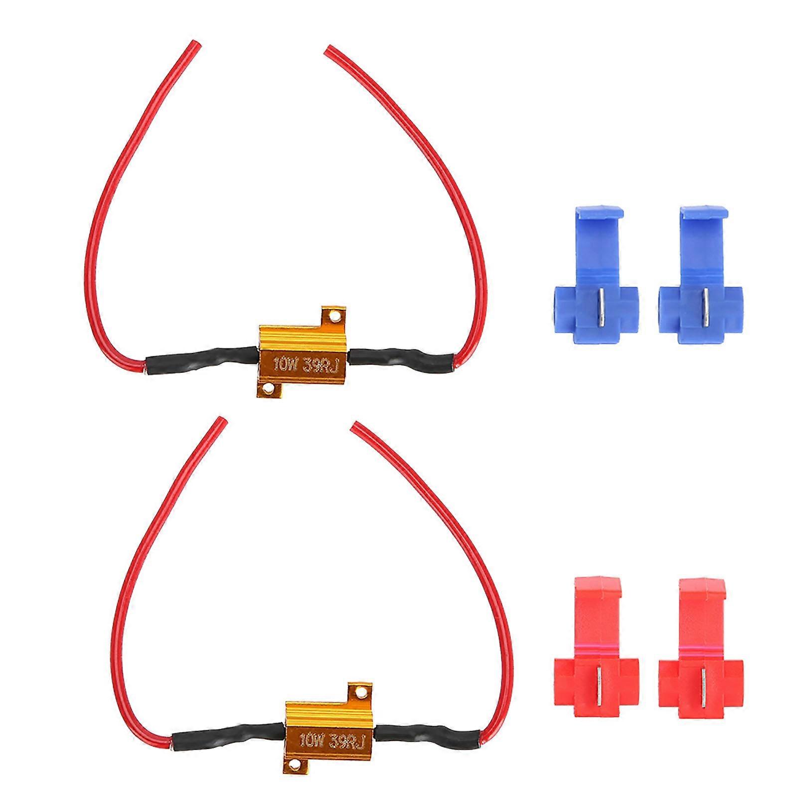 2Pcs Car LED Decoder Anti Hyper Flash No Error Wirewound Load Resistor 10W 39