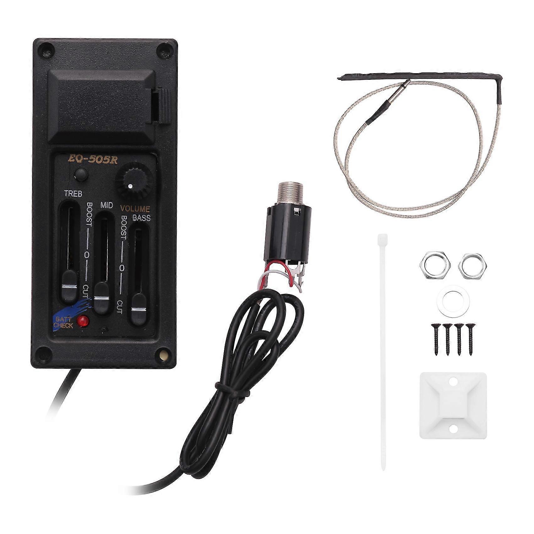 Eq-505r Akustisk Gitarr 3-bands Förförstärkare Equalizer Pickup Piezo