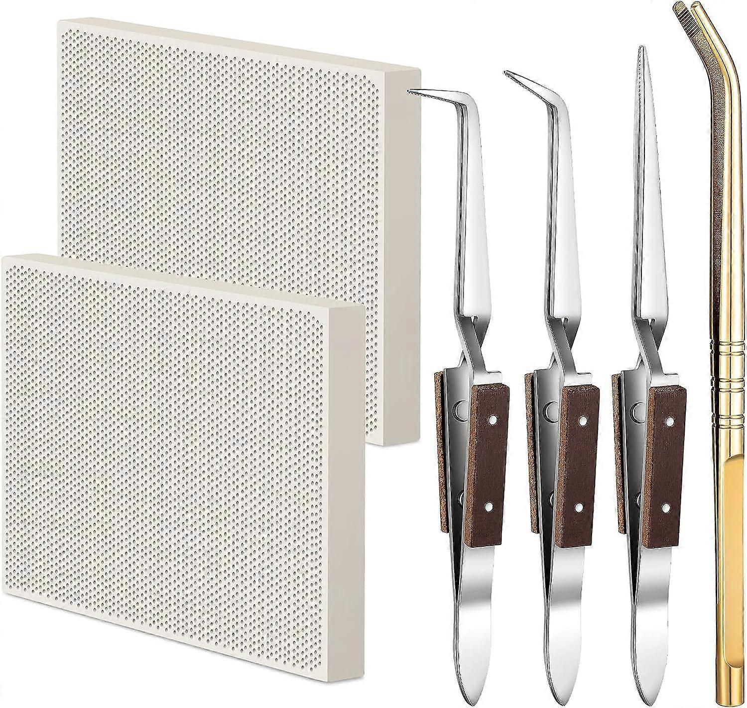 Soldering Block Honeycomb Ceramic Soldering Boards Soldering Kit Reverse Lock Tweezers Solder Plate for Jewelry Making Tool Soldering Supplies Parts