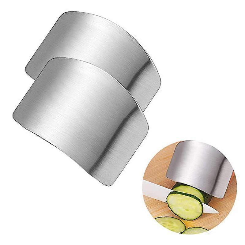 2 Pack Finger Guards for Safe Slicing of Vegetables and Fruits Stainless Steel Finger Guards
