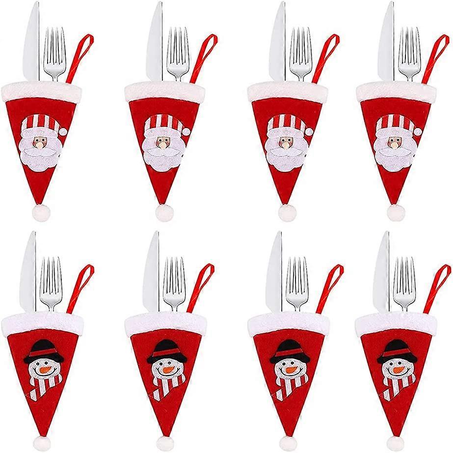 8 Packs Mini Christmas Knife Spoon Fork Bag