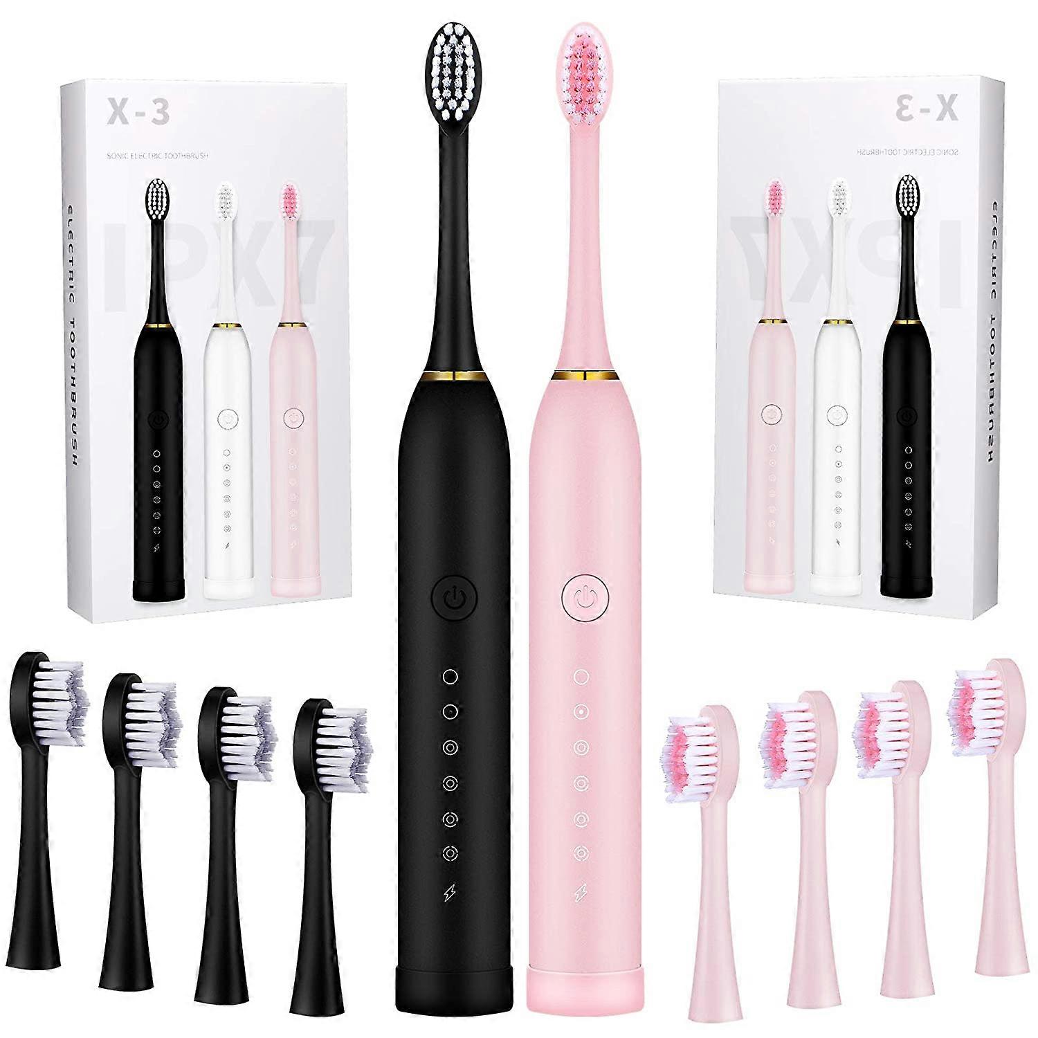 2 Pcs 6 Modes Electric Toothbrushes