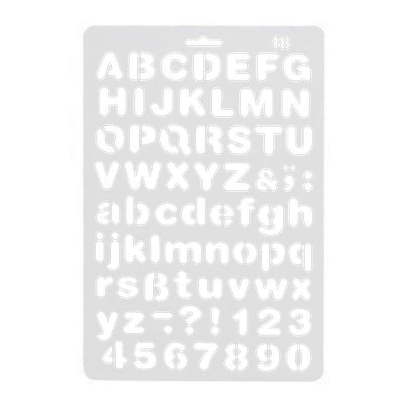 English Alphabet Number DIY Scrapbook Drawing Template Measuring Ruler Stencil