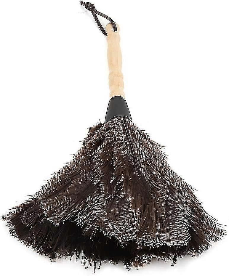 Elevate Your Cleaning Routine with a 13.4-Inch Ostrich Feather Duster - Featuring a Wooden Handle, Perfect for Cleaning Books, Keyboards, Offices etc.